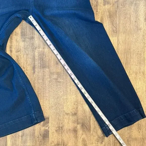 Pilcro Anthropologie Women’s The Skipper Wide-Leg Denim Jean Blue Sz 27P Petite - Picture 5 of 10